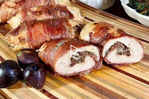 How to Make Prosciutto-Wrapped Stuffed Chicken Breasts with Figs, Rosemary +  Cheese | Rachael Ray