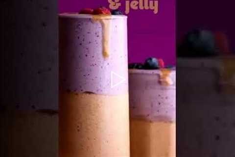 Almond Butter and Jelly Layered Smoothie #shorts