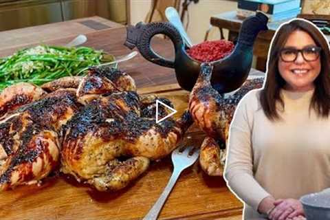 How to Make Honey-Glazed Roast Chicken with Rosemary + Raw Cranberry Sauce | Rachael Ray