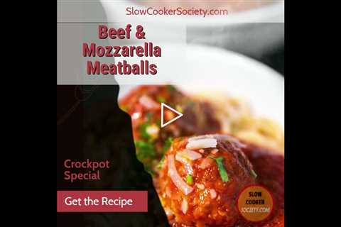 Slow Cooker Beef Mozzarella Meatballs | Crockpot Beef Mozzarella Meatballs