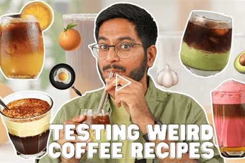 OMG! Testing WEIRD Coffee Recipes 😳😖 Viral Coffee Recipes and Combinations! #testedbyshivesh