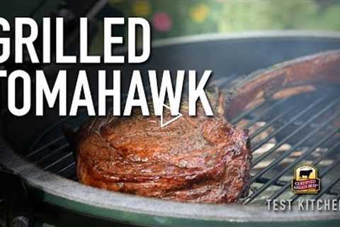 Reverse-Sear Tomahawk Steak on the Big Green Egg