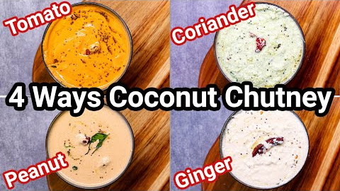 Hotel Style Coconut Chutney - New 4 Ways for Idli, Dosa & Breakfast | South Indian Nariyal Chatni