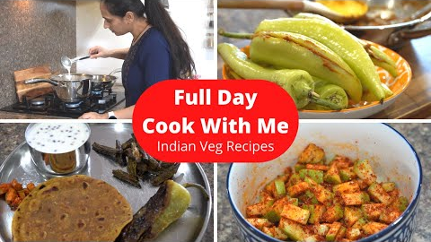 Whole Day Cook With Me - Cooking Vegetarian Thali | Indian Vegetarian Recipes | Indian Meal Ideas