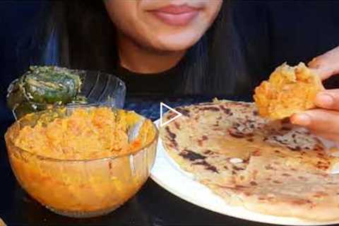 ALOO PARANTHA EATING | ASMR EATING INDIAN FOOD