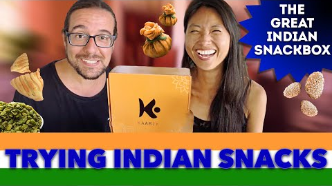 FOREIGNERS TRY INDIAN FOOD | Traditional Indian Snacks by Kaamik Box | Reaction video