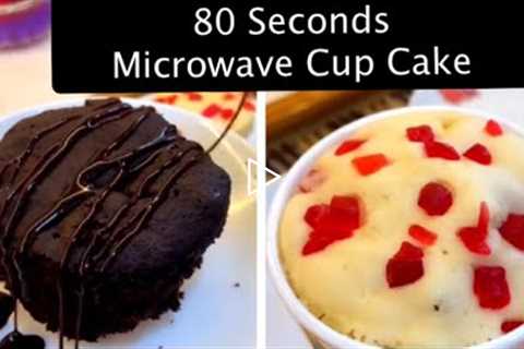 🧁80 seconds Cup Cakes 🥰| Sponge Cake | Chocolate Cake #egglesscake  #microwavecake #instantcake