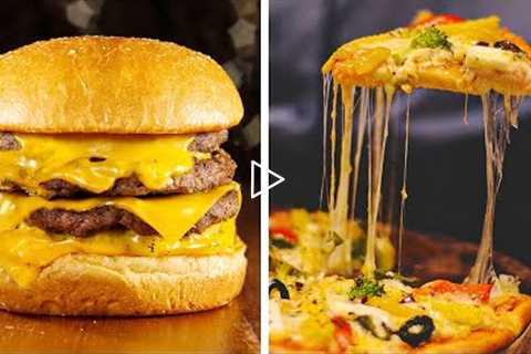 40 DELICIOUS FAST FOOD HACKS || 5-Minute Pizza And Burger Recipes!