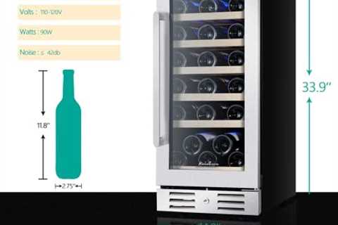 Kalamera 15″ Wine Cooler Refrigerator, Mini Fridge, 30 Bottle Built-in/Freestanding Wine Fridge,..