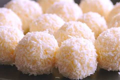 No bake coconut balls with sweetened condensed milk | easy coconut balls recipe