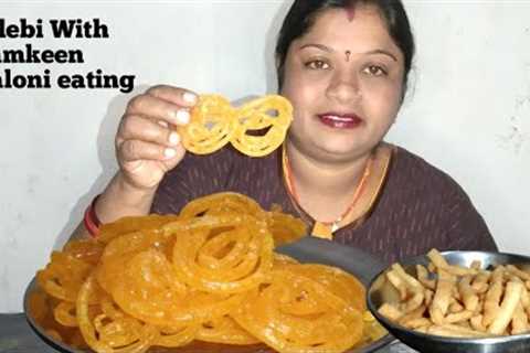 #jalebi With Namkeen Saloni Eating||Sb Eating Show Indian Food #like #sb_eating