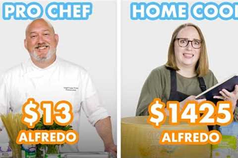 $1425 vs $13 Fettuccine Alfredo: Pro Chef & Home Cook Swap Ingredients | Epicurious