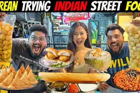 KOREAN TRYIN INDIAN STREET FOOD | STREET FOOD INDIA ft. @Mhyochi (Ep-526)