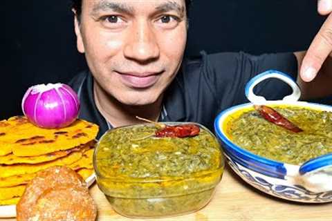 Sarson Ka Saag And Makki Ki Roti  ASMR | Winter Special Food \ Indian Food Mukbang | Punjabi Food,