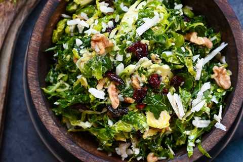 Kale, Brussels Sprouts & Dried Cranberry Salad with Honey-Dijon Vinaigrette