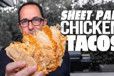 SIMPLE WAY TO MAKE A BUNCH OF DELICIOUS CHICKEN TACOS AT ONCE! | SAM THE COOKING GUY