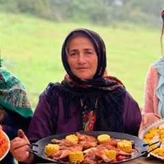 Barshak saffron rice with chicken in rainy weather!