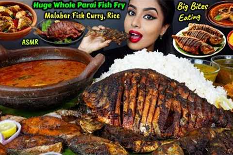 ASMR Eating Spicy Whole Fish Curry,Rice,King Ghee Fry,Mathi Fish Fry Big bites ASMR Eating Mukbang