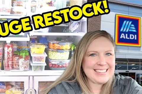 🧡 ALDI shop with me and re-stock the fridge! HUGE grocery haul.