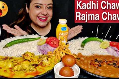 EATING KADHI CHAWAL, RAJMA CHAWAL, GULABJAMUNS, MANGO LASSI | Indian Home Made Veg Food