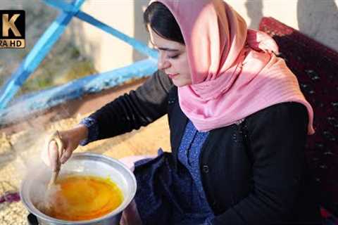 Making an Iranian Saffron dessert for RAMADAN | Sholezard | Rural Cuisine | Village Life