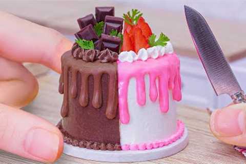 Best Of Miniature Chocolate & Rainbow Cake Decorating Ideas - Mini Strawberry Cake | Mini Bakery