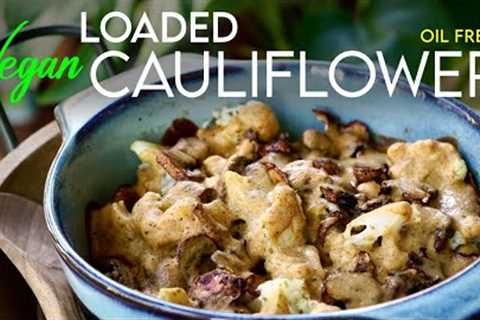 VEGAN LOADED CAULIFLOWER is the ultimate COMFORT FOOD! + Free  Printable Recipe
