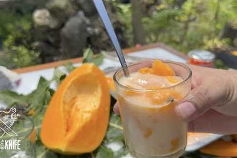 Papaya with a twist of milk and ice.
