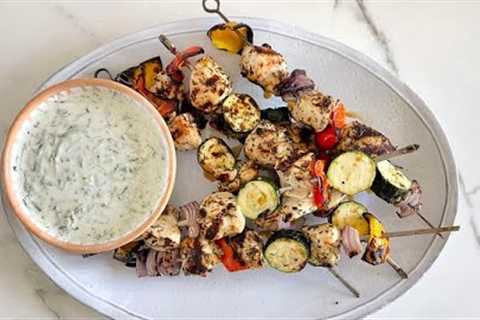 Go Greek With This Healthy Chicken Souvlaki + Tzatziki