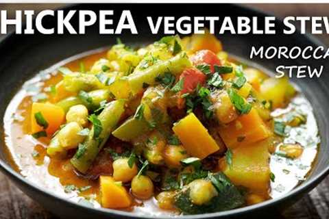 Moroccan VEGETABLE CHICKPEA STEW Recipe for a Vegetarian and Vegan diet | Healthy Chickpea Recipes