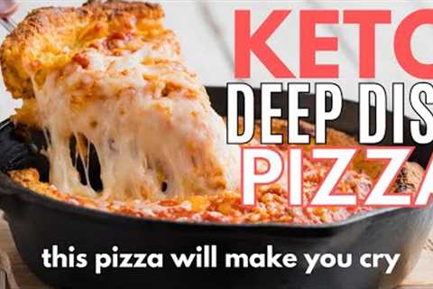 The MOST AMAZING Deep Dish Keto Pizza you will EVER have!
