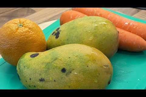 Mix mango, orange carrot, ginger, lemon together, very surprising and secretly