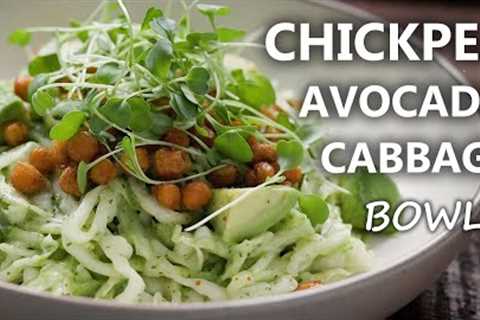 CHICKPEA AVOCADO CABBAGE BOWL Recipe with creamy dressing | Healthy Vegetarian & Vegan Meal..