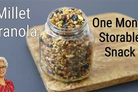 One month Storable Snack - Healthy Gluten Free Snacks - Millet Granola Recipe - How To Make Granola