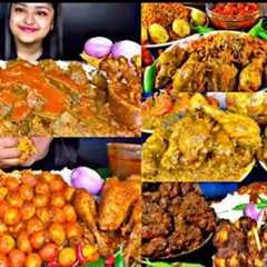 ASMR EATING SPICY CHICKEN CURRY EGG CURRY MUTTON LIVER  BEST INDIAN FOOD MUKBANG Foodie India