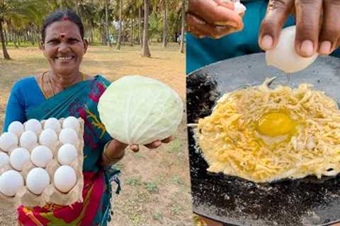 Cabbage🥬 Egg 🥚 Omelette Recipe | Village Cooking | Side Dish Recipes