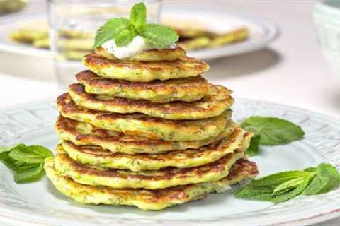 Greek ZUCCHINI FRITTERS with Delicious TZATZIKI SAUCE. Easy Recipe by Always Yummy!