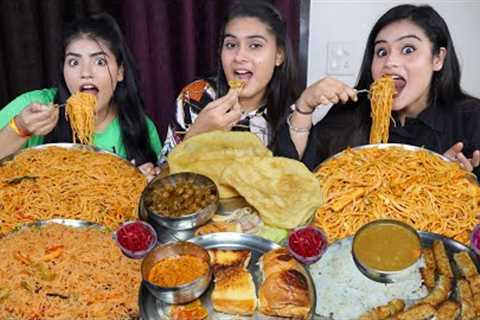 Indian Food Vs Thai Food Vs Japnese Food Eating Challenge | katsu Curry, Chole Bhature, Meifoon etc.