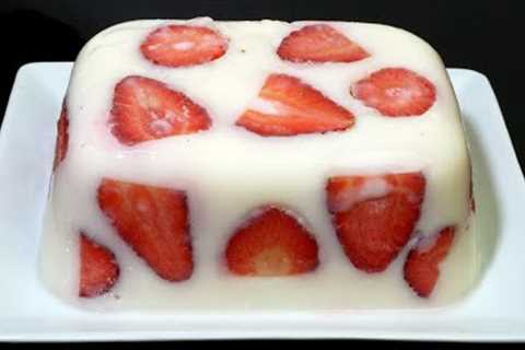 Do you have condensed milk? Easy strawberry dessert in 5 minutes!