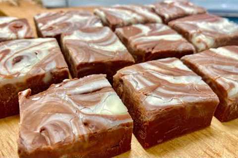 Fast and Easy Dessert! Sweetened Condensed Milk and Chocolate. 3 Ingredient Chocolate Fudge!