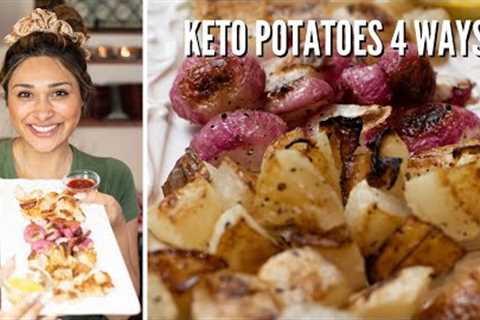 KETO BAKED POTATOES! How to Make Keto Potatoes 4 Ways! ALL LESS THAN 3 NET CARBS!