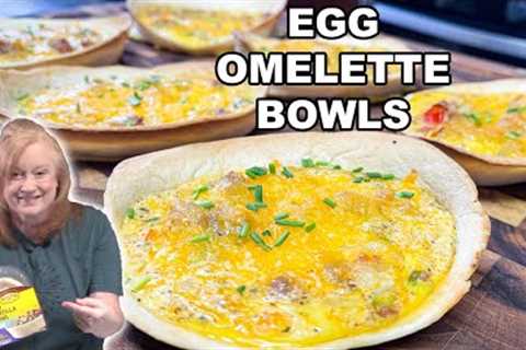 EGG OMELETTE Tortilla Bowls