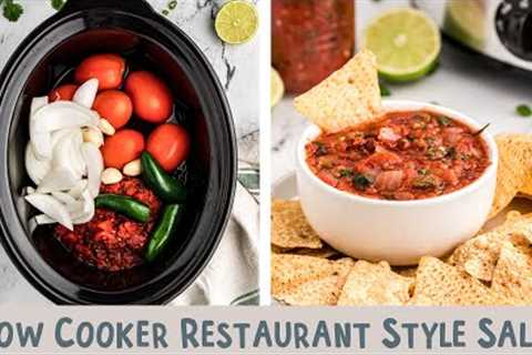 🍅Slow Cooker Restaurant Style Salsa (Roasted Style Salsa)