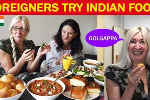 Foreigners try Indian Food | Foreigners trying PANIPURI \PAVBHAJI  Indian Food reaction #indianfood