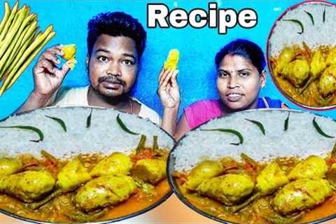 Asmr Mukbang Big Bites Eating | veg food curry rice eating | arbi beans curry recipe | eating show