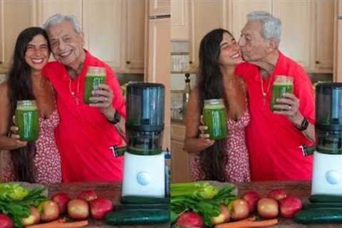 Juicing with My 100 Year Old Grandpa! 🌱 Green Juice Recipe for Longevity, Energy & Glowing..