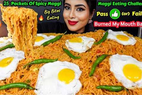 Eating 25 Packet of Spicy Maggi Noodles Eating Challenge |  Indian Street Food ASMR Eating Mukbang