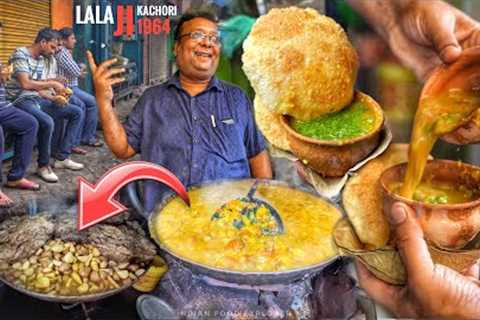 0% Oil in Curry | He use Kulhad & Leaf for Serving | Lala Ji Kachori Since 1964 | Street Food..