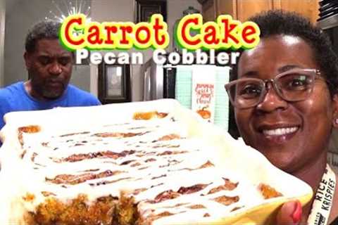 Carrot Cake🥕 Pecan Cobbler With a Cream Cheese Drizzle | This One is AMAZING Too! | JUST DELICIOUS!
