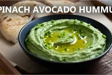 Creamy Spinach Avocado Hummus 🥑 Naturally Vegan Recipe from the Middle East with a Modern Twist